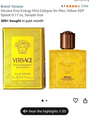 3 Versace Eros Energy Mini Cologne box